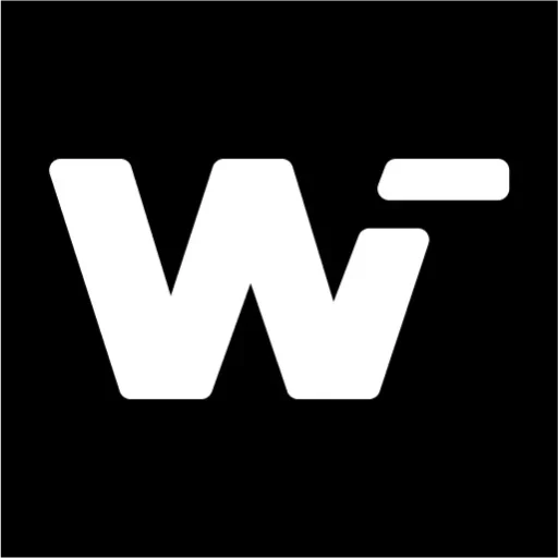 Logo litera W w kolorze białym na czarnym tle